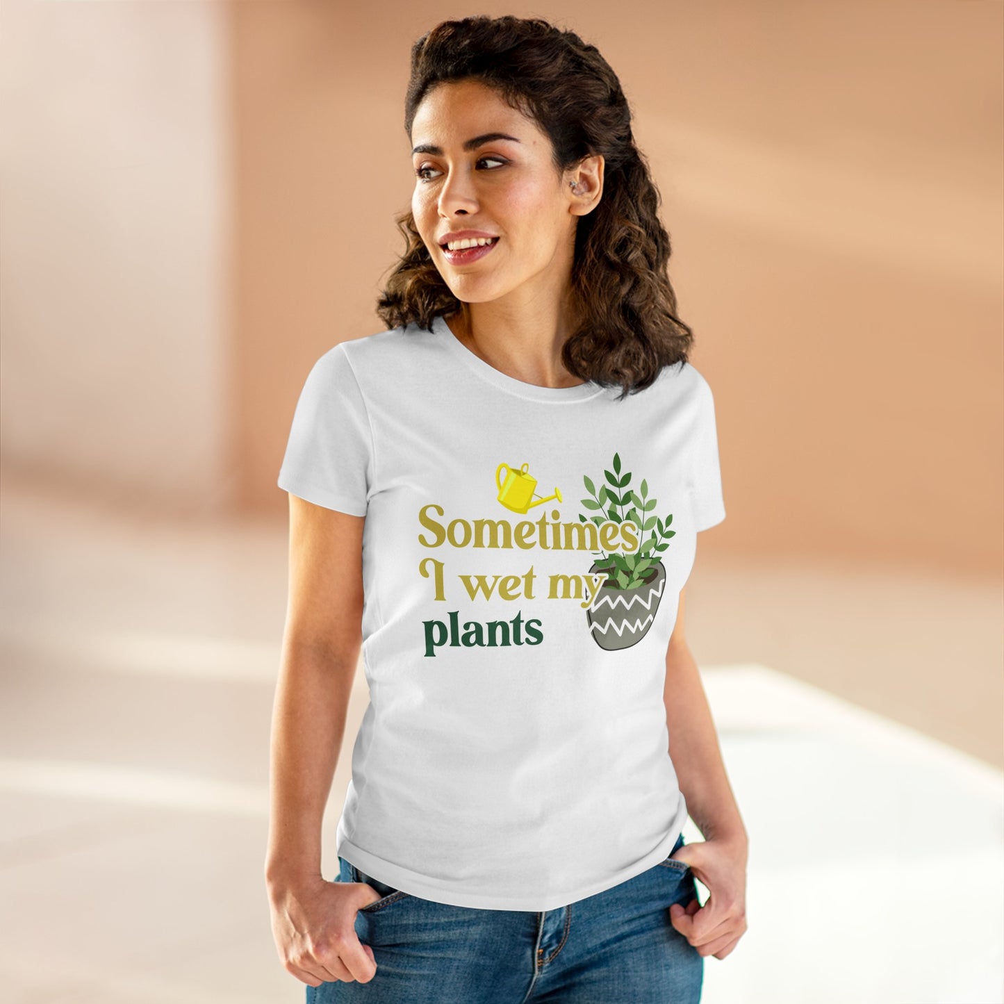 Sometimes I Wet My Plants - Gardening - Women's Midweight Cotton Tee