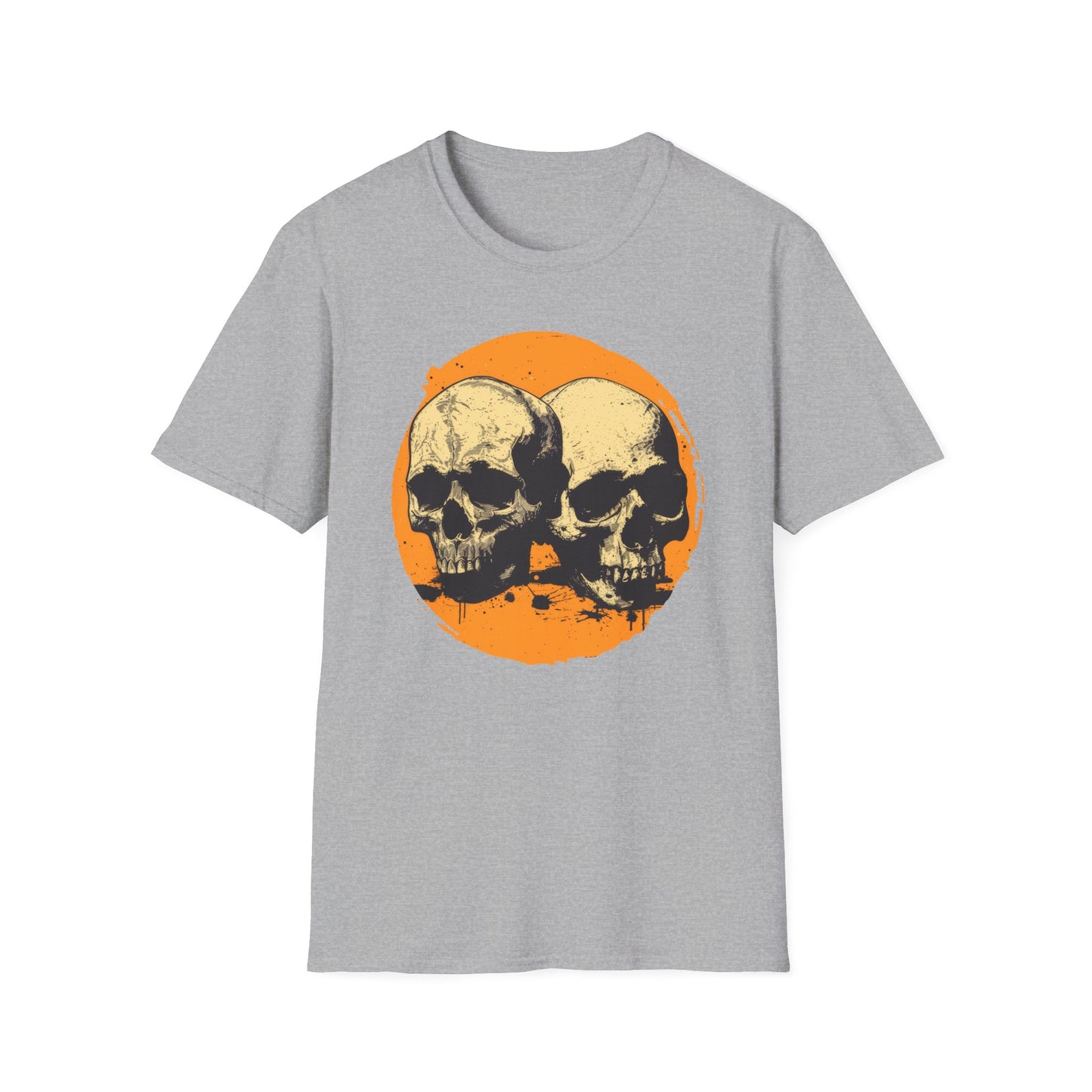 Skulls on Orange - Unisex Softstyle T-Shirt