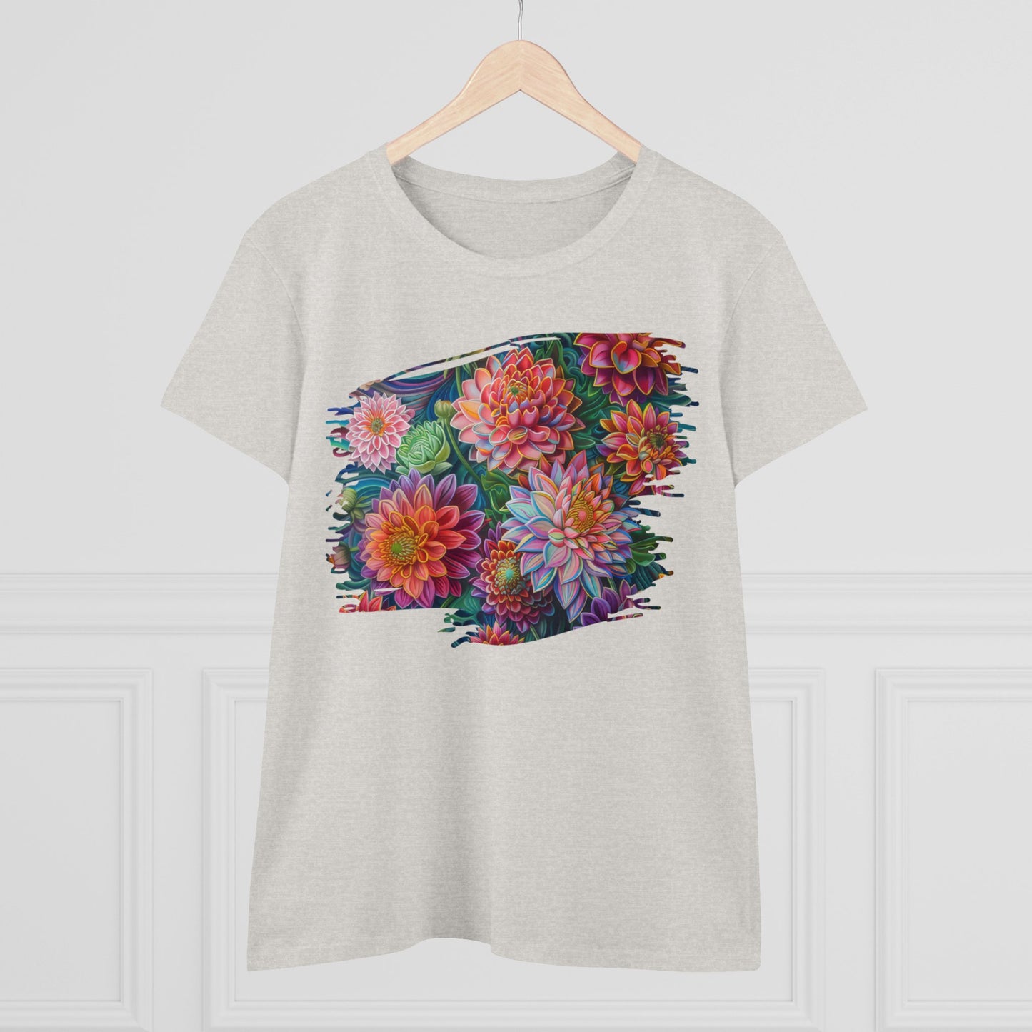 Pastel Flowers - Women's Midweight Cotton Tee