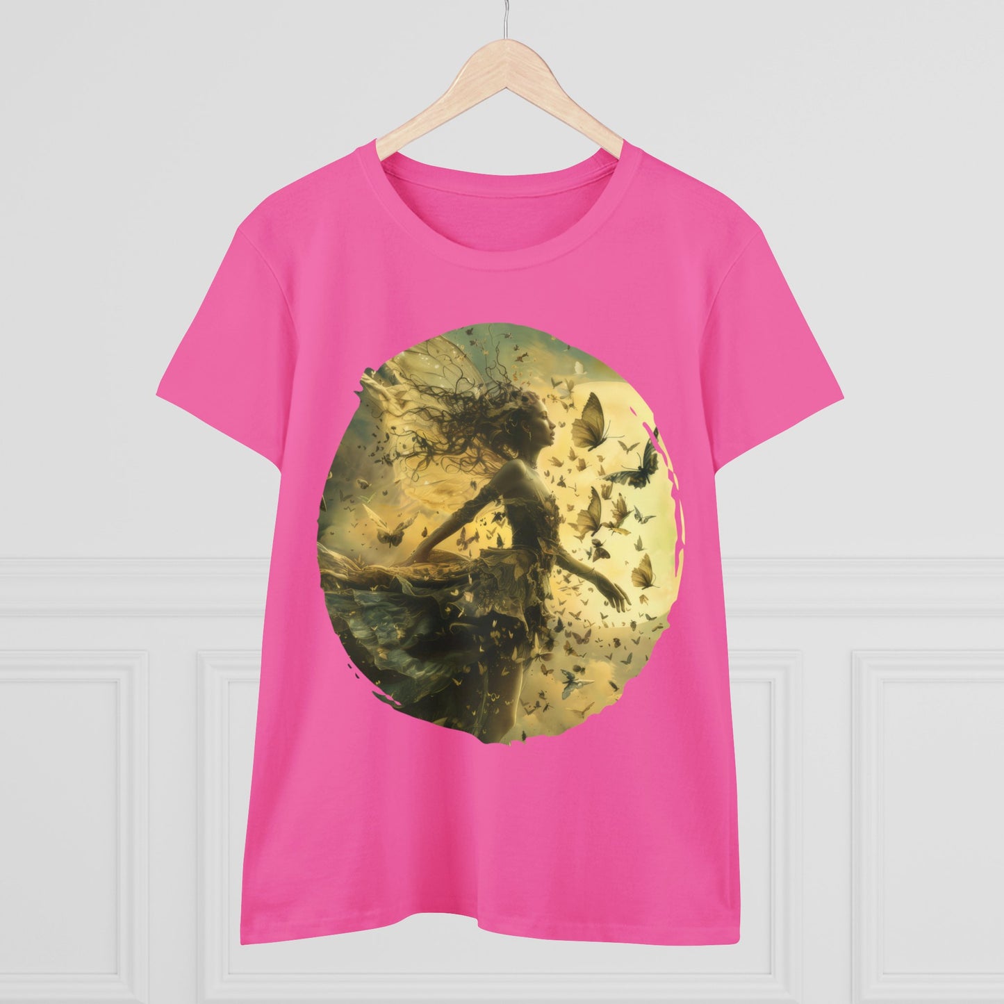 Fairy and Butterflies - Fantasy - Women's Midweight Cotton Tee