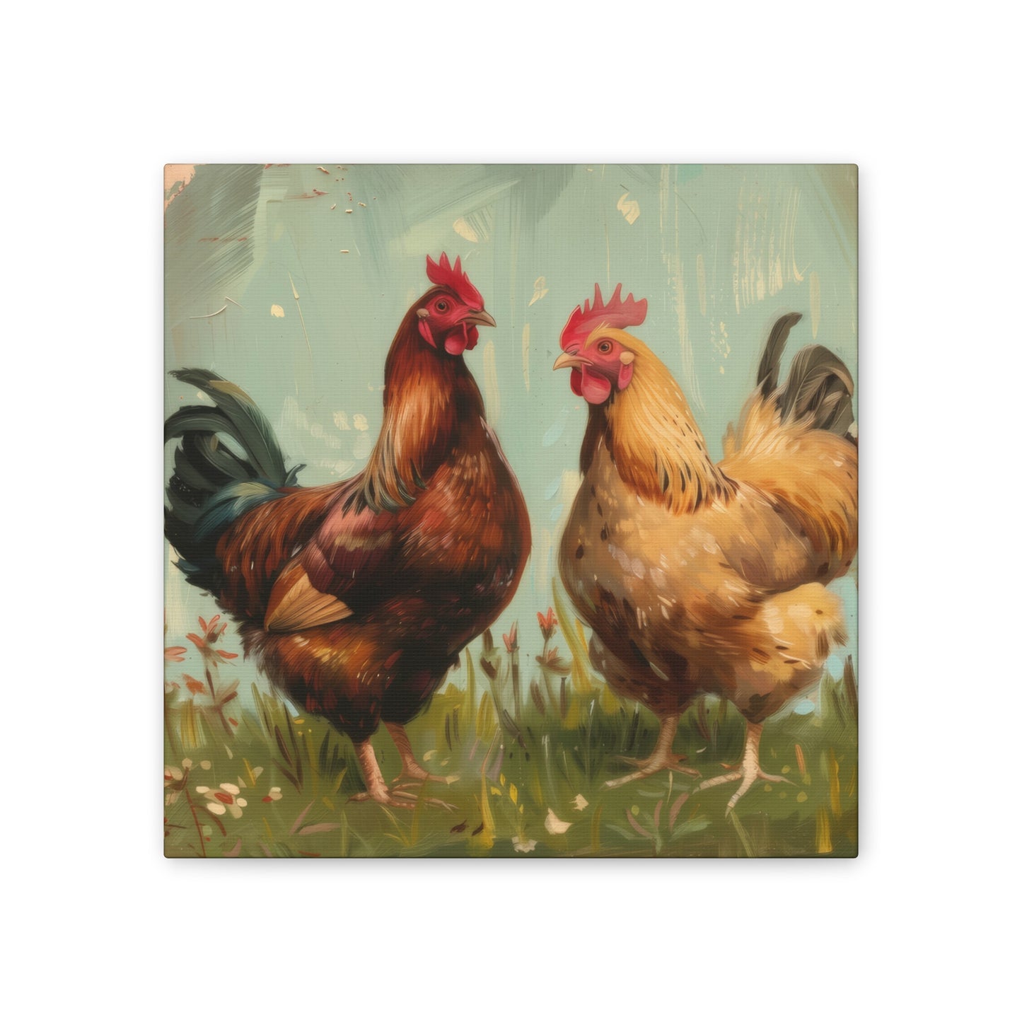 Chickens - Canvas Stretched, 0.75" - Canvas Stretched, 0.75"