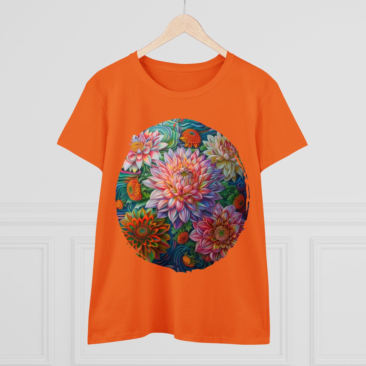 Pastel Flowers - Women's Midweight Cotton Tee