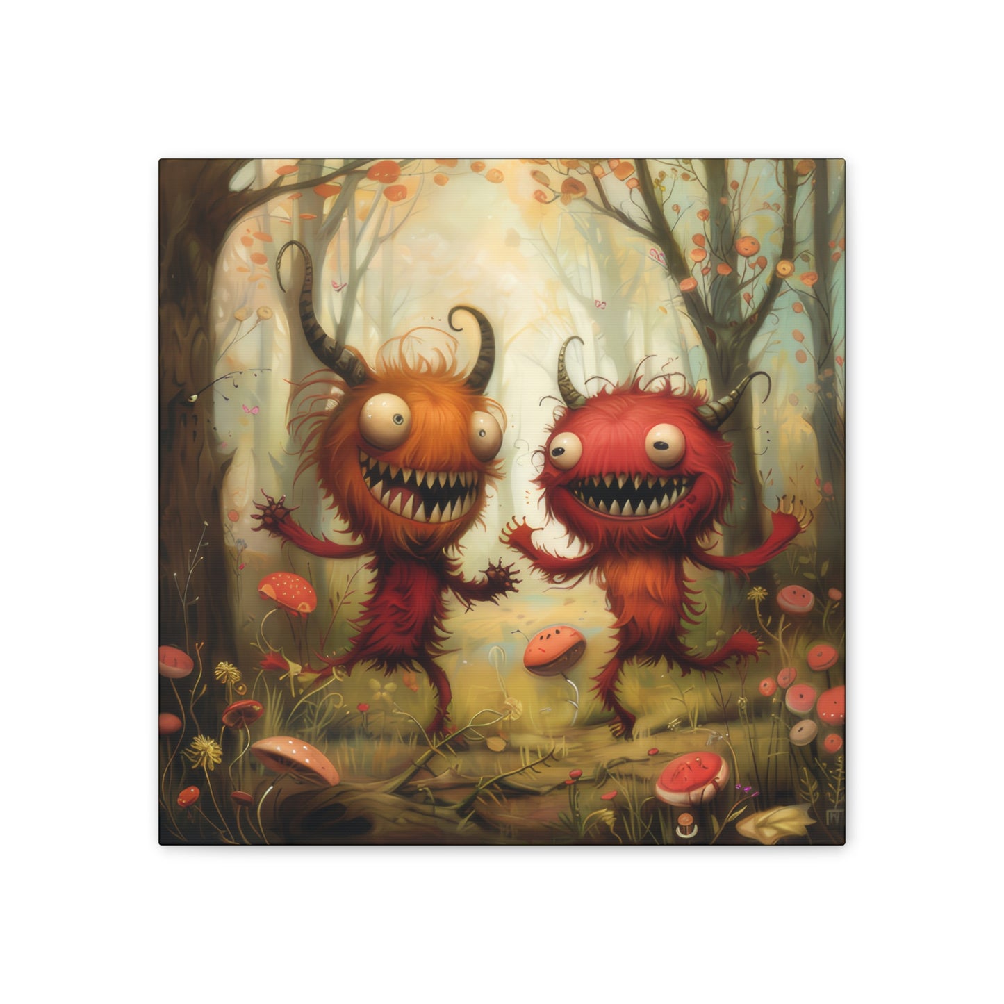 Happy Monsters - Canvas Stretched, 0.75"