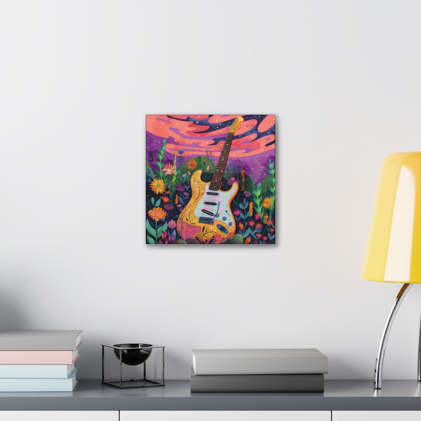 60's Guitar Poster - Canvas Stretched, 0.75"