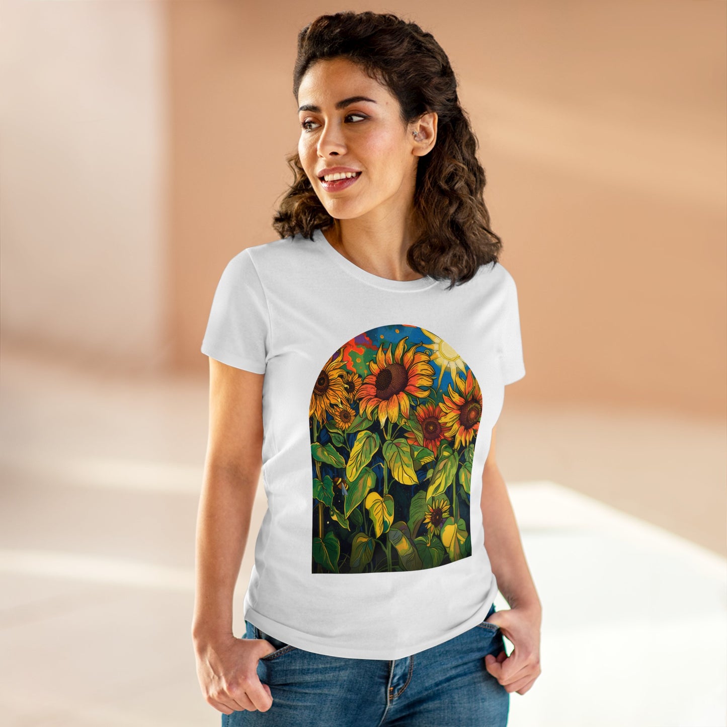 Sunflowers - Women's Midweight Cotton Tee