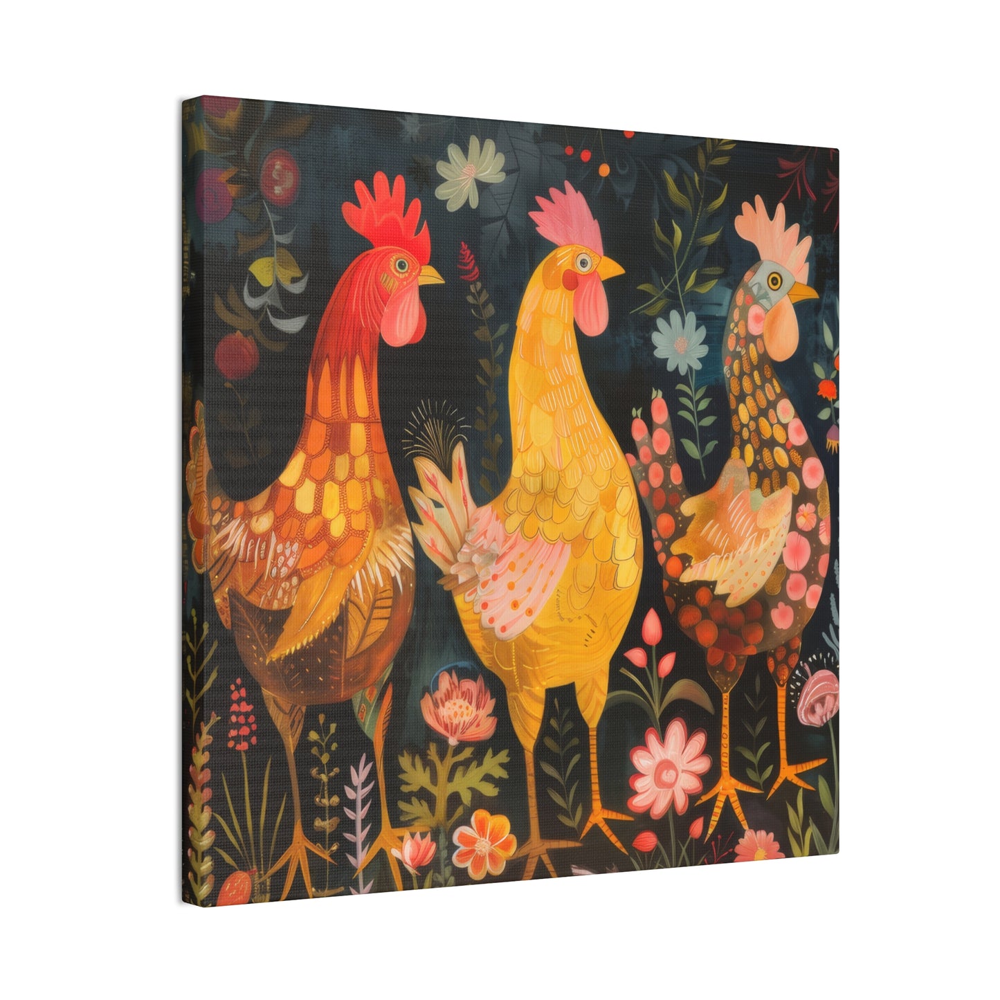 Chickens - Canvas Stretched, 0.75" - Canvas Stretched, 0.75"