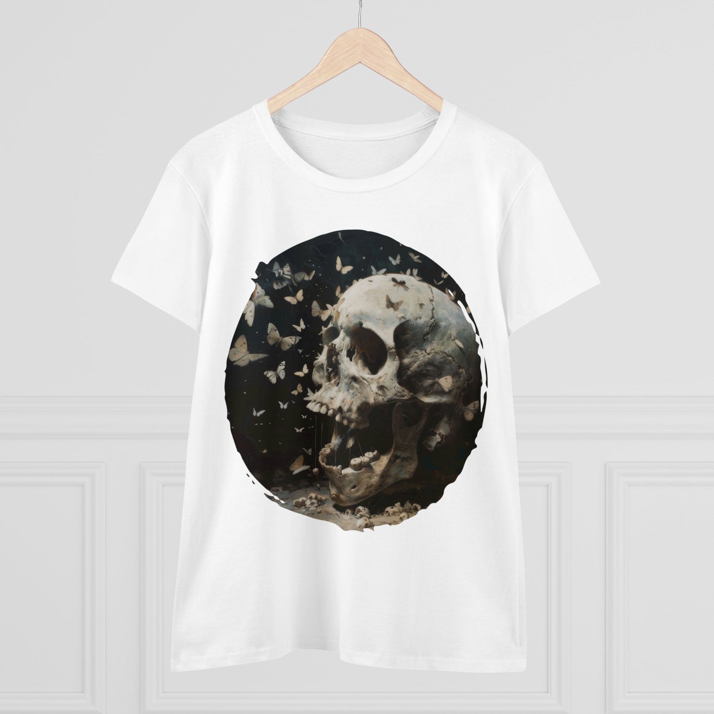 Skull and Butterflies - Women's Midweight Cotton Tee