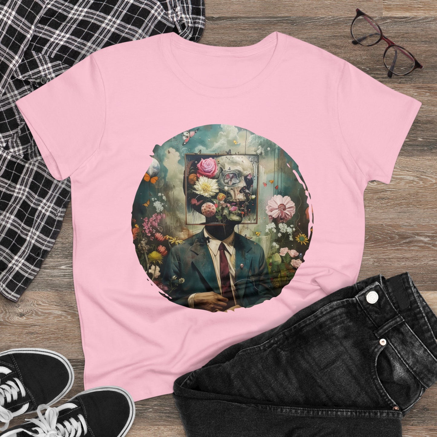 Flowers on My Mind - Women's Midweight Cotton Tee