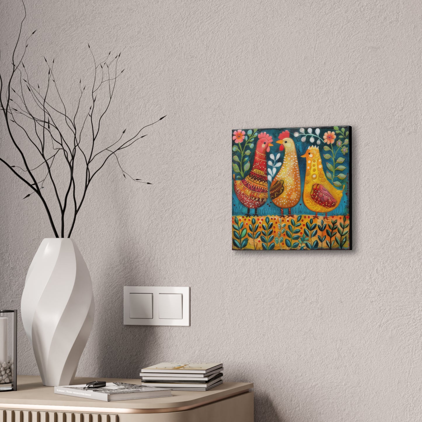 Chickens - Canvas Stretched, 0.75" - Canvas Stretched, 0.75"