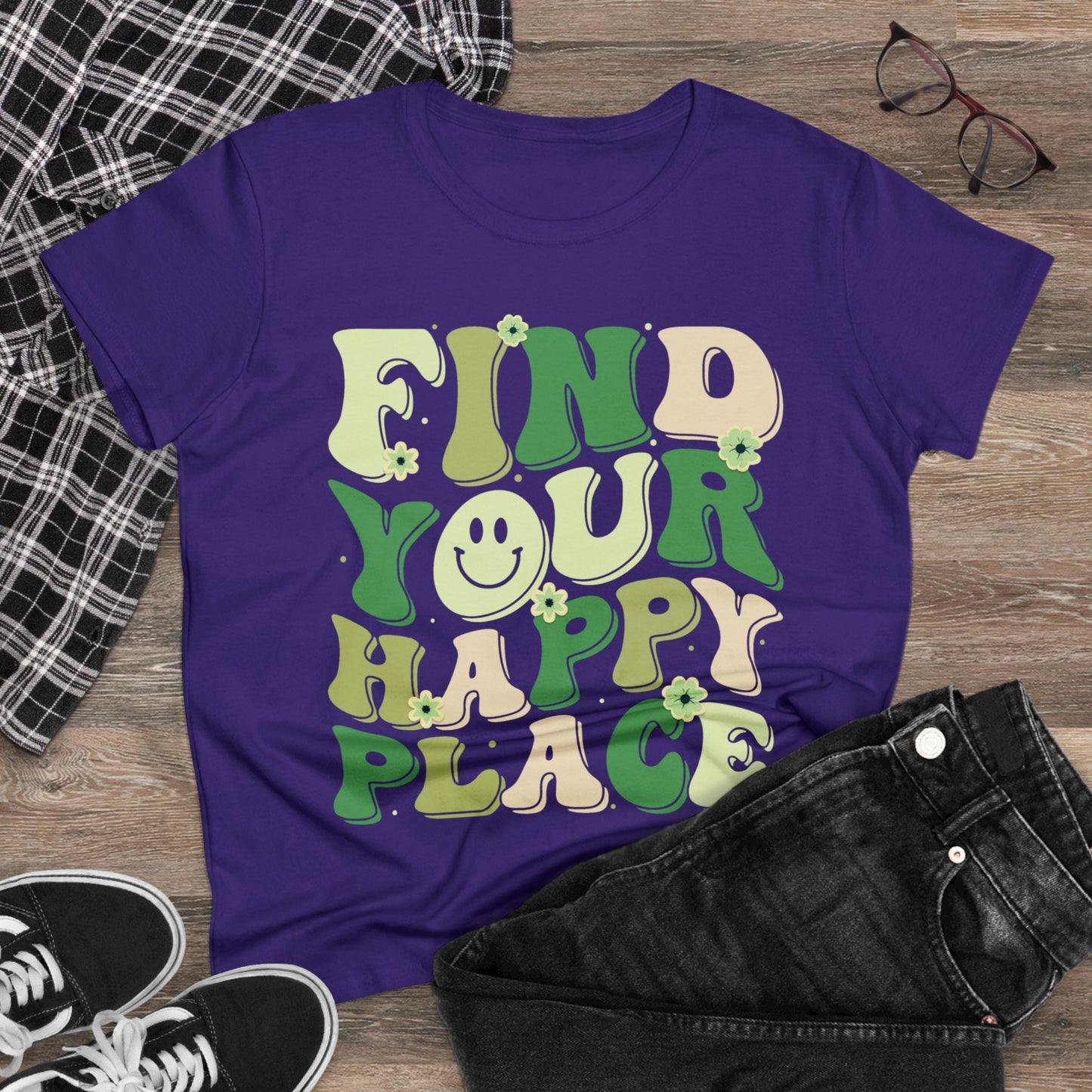 Find Your Happy Place - Gardening - Women's Midweight Cotton Tee