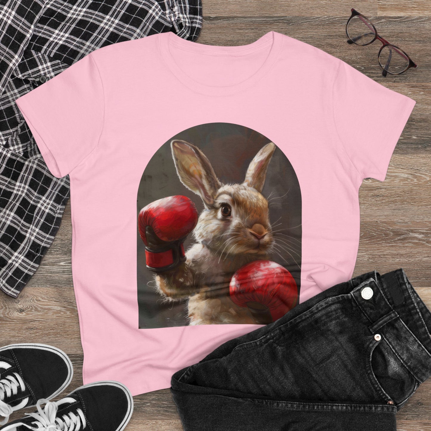 Boxing Rabbit - Women's Midweight Cotton Tee