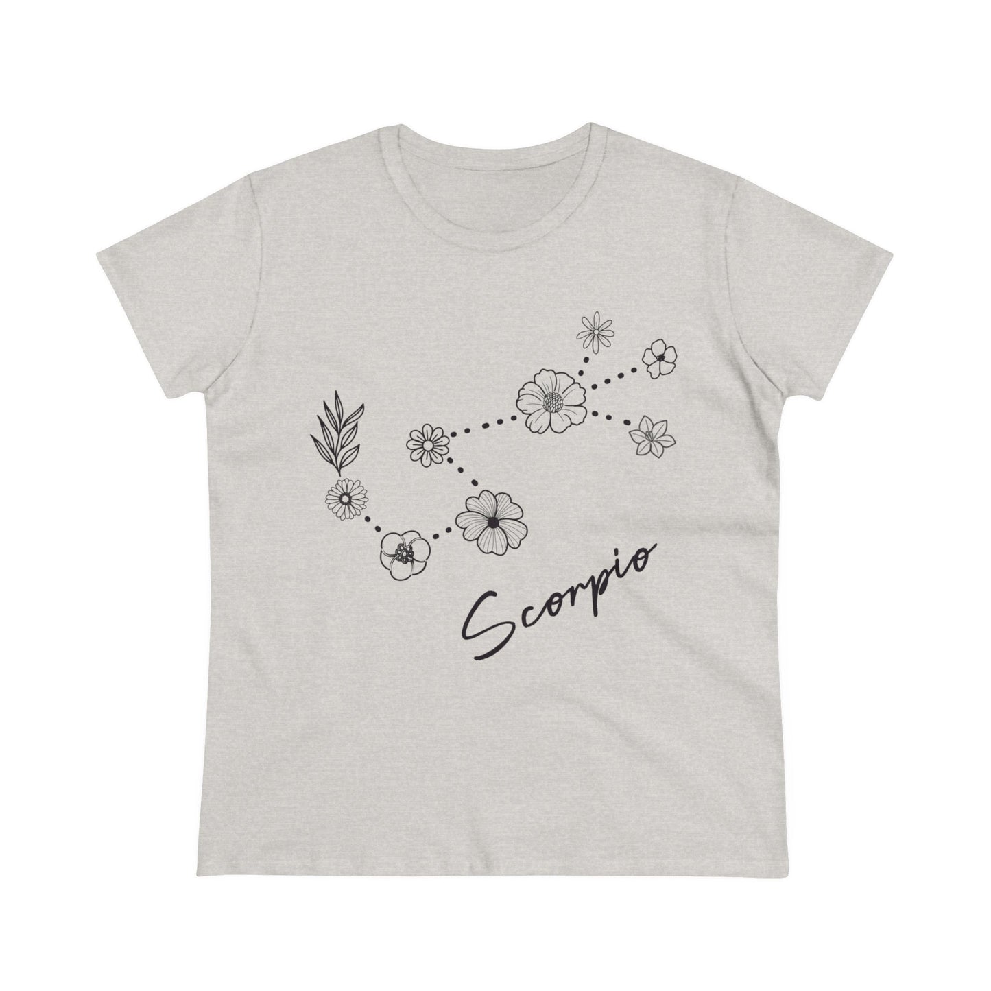 Flower Constellation - Scorpio - Astrology - Women's Midweight Cotton Tee