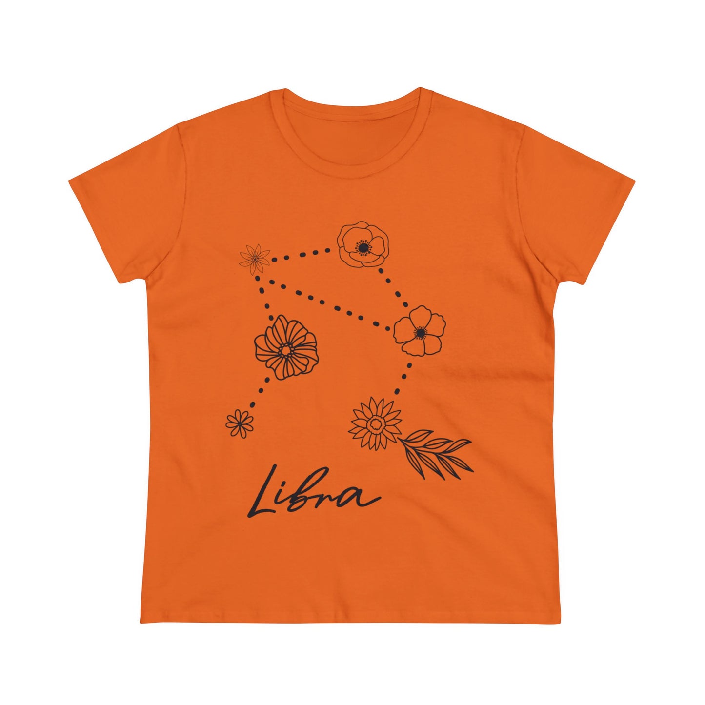 Flower Constellation - Libra - Astrology - Women's Midweight Cotton Tee