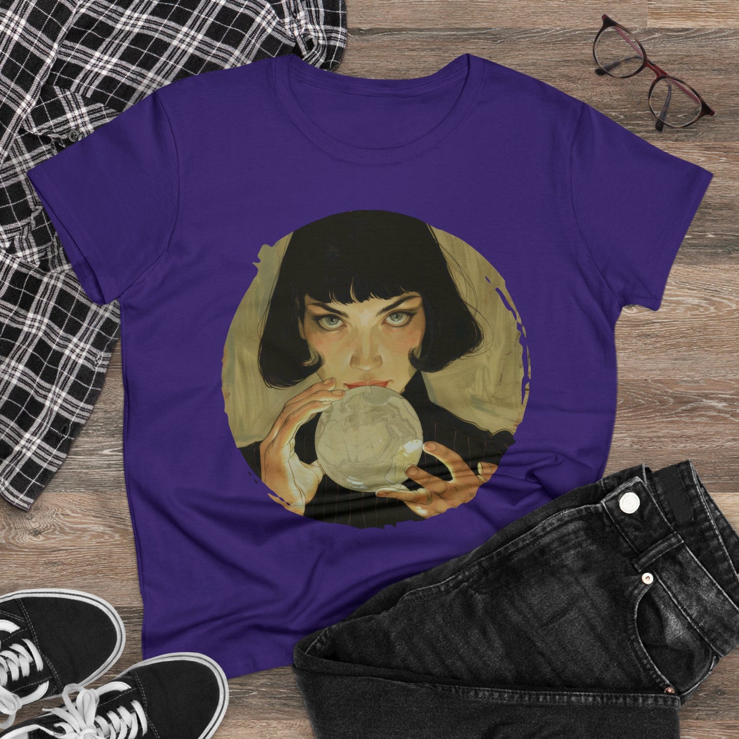 Crystal Ball - Mysticism - Women's Midweight Cotton Tee