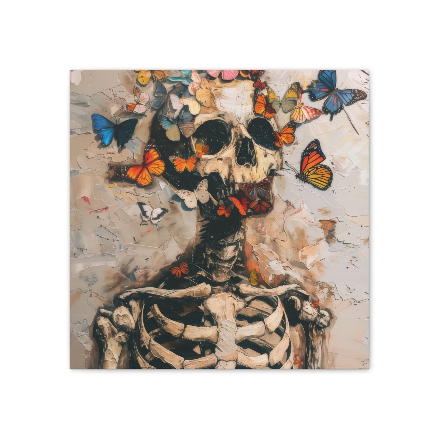 Skulls and Butterflies - Canvas Stretched, 0.75"