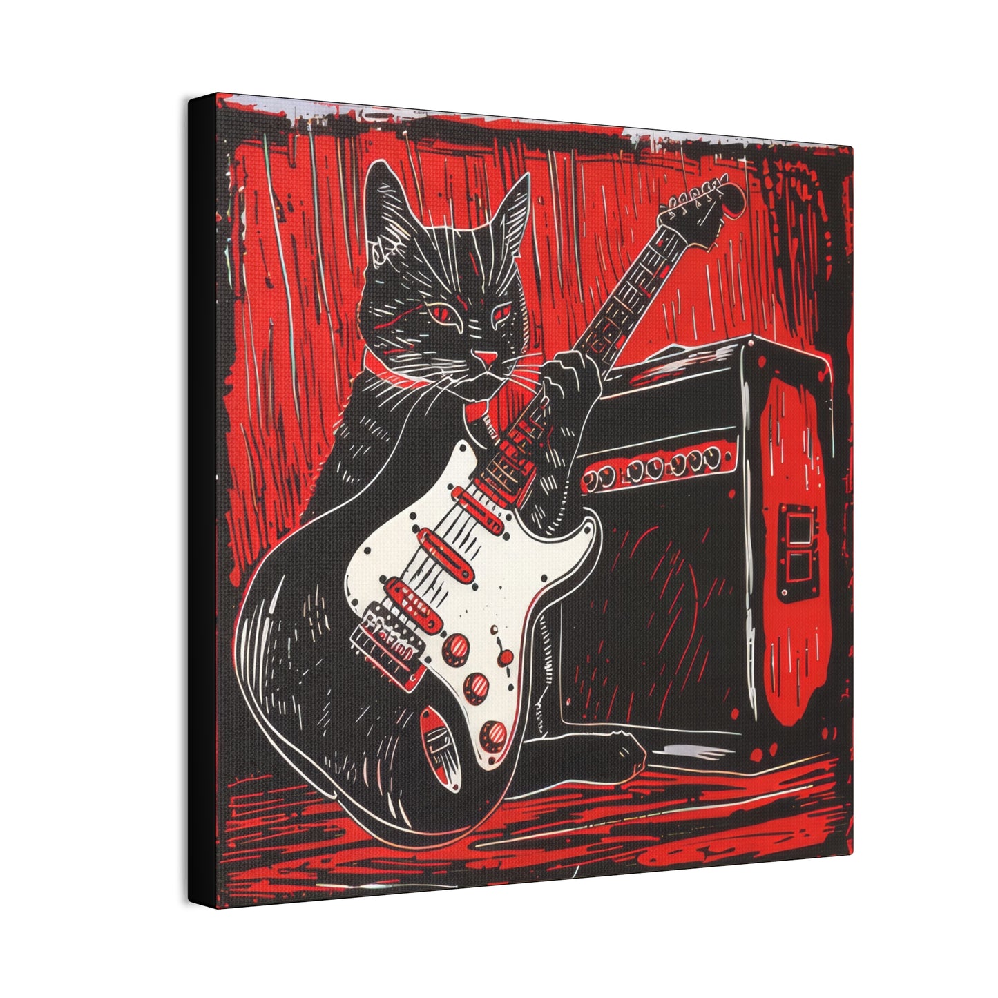 Blues Cat - Canvas Stretched, 0.75"