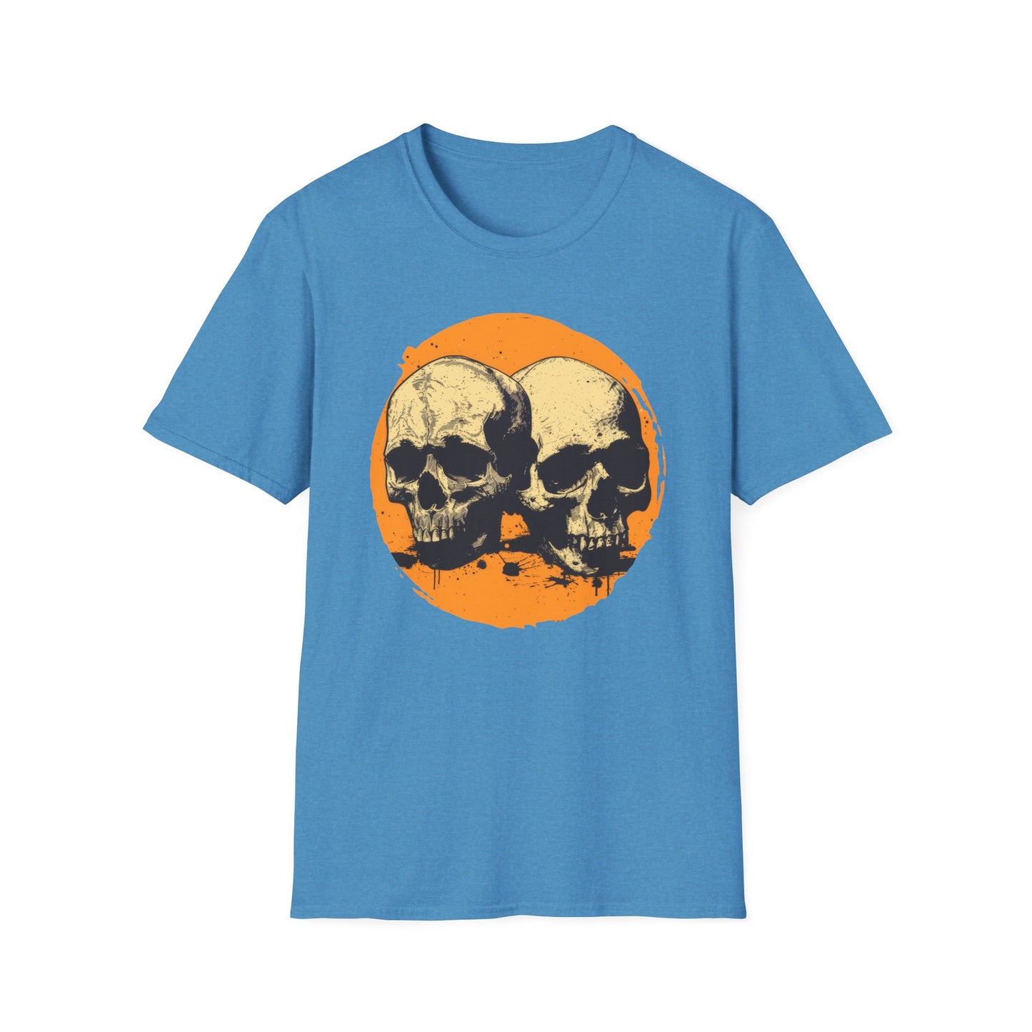 Skulls on Orange - Unisex Softstyle T-Shirt