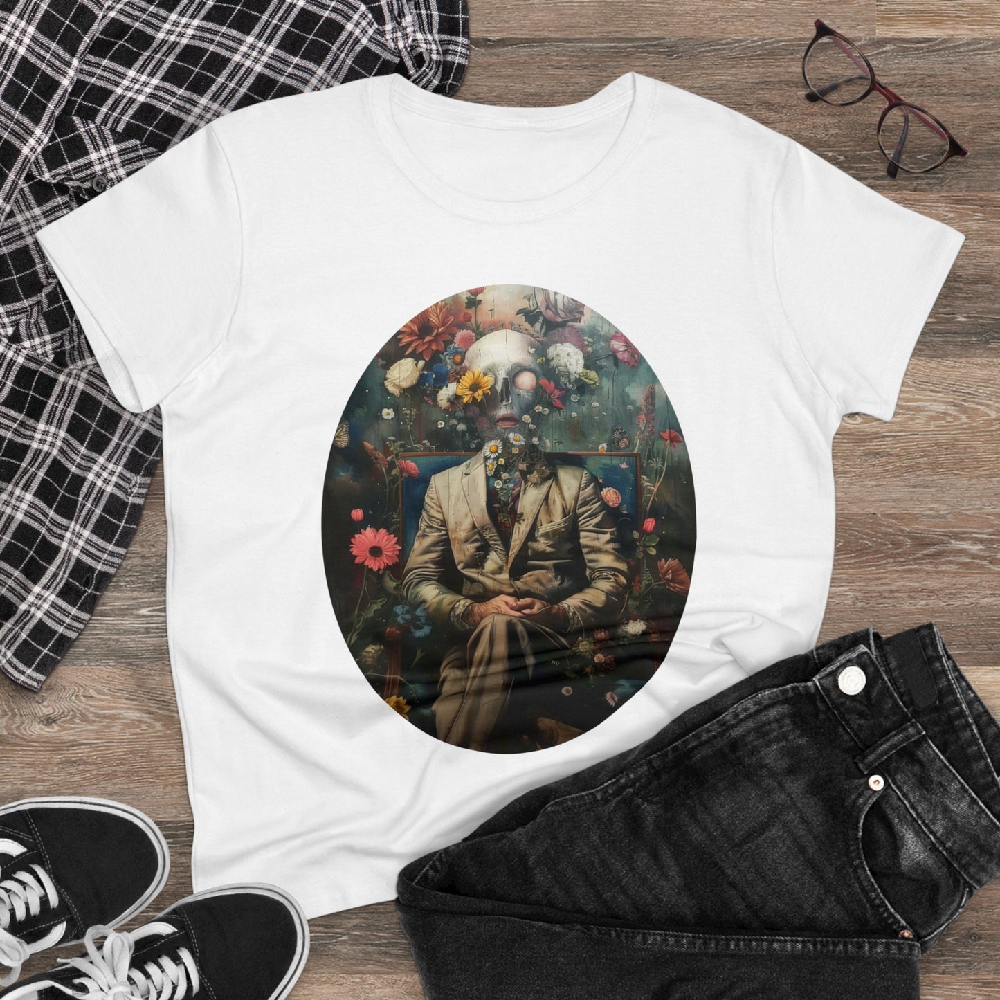 Flowers on My Mind - Women's Midweight Cotton Tee