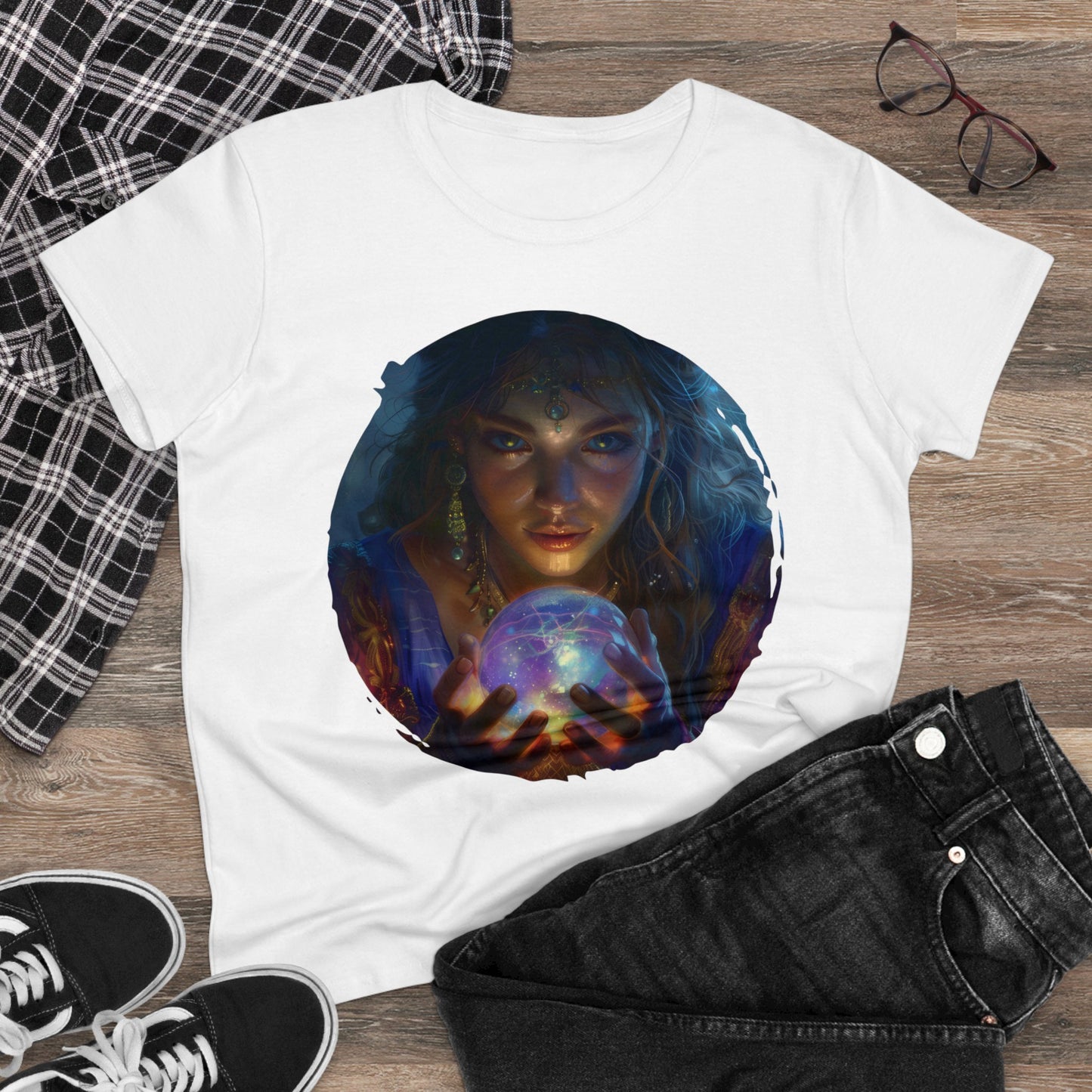 Crystal Ball - Mysticism - Women's Midweight Cotton Tee