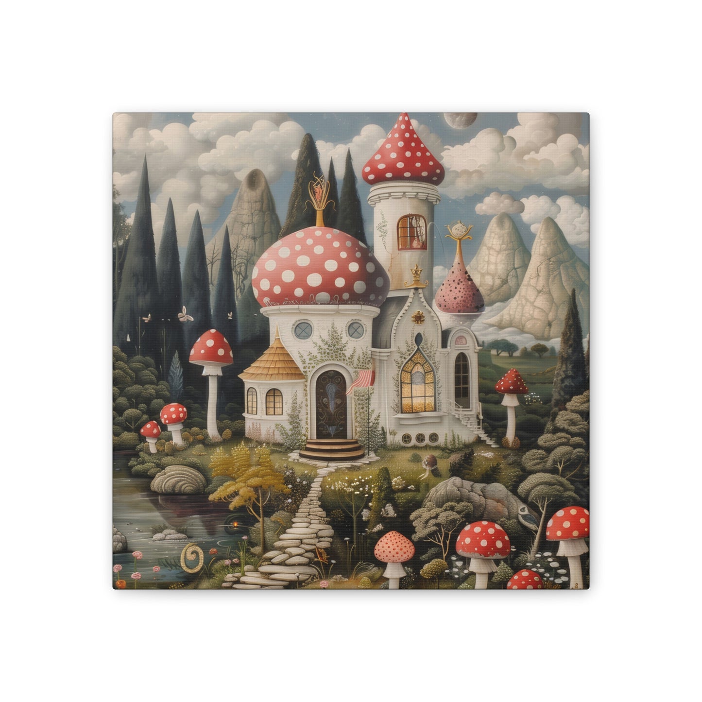 Mushroom House - Canvas Stretched, 0.75"