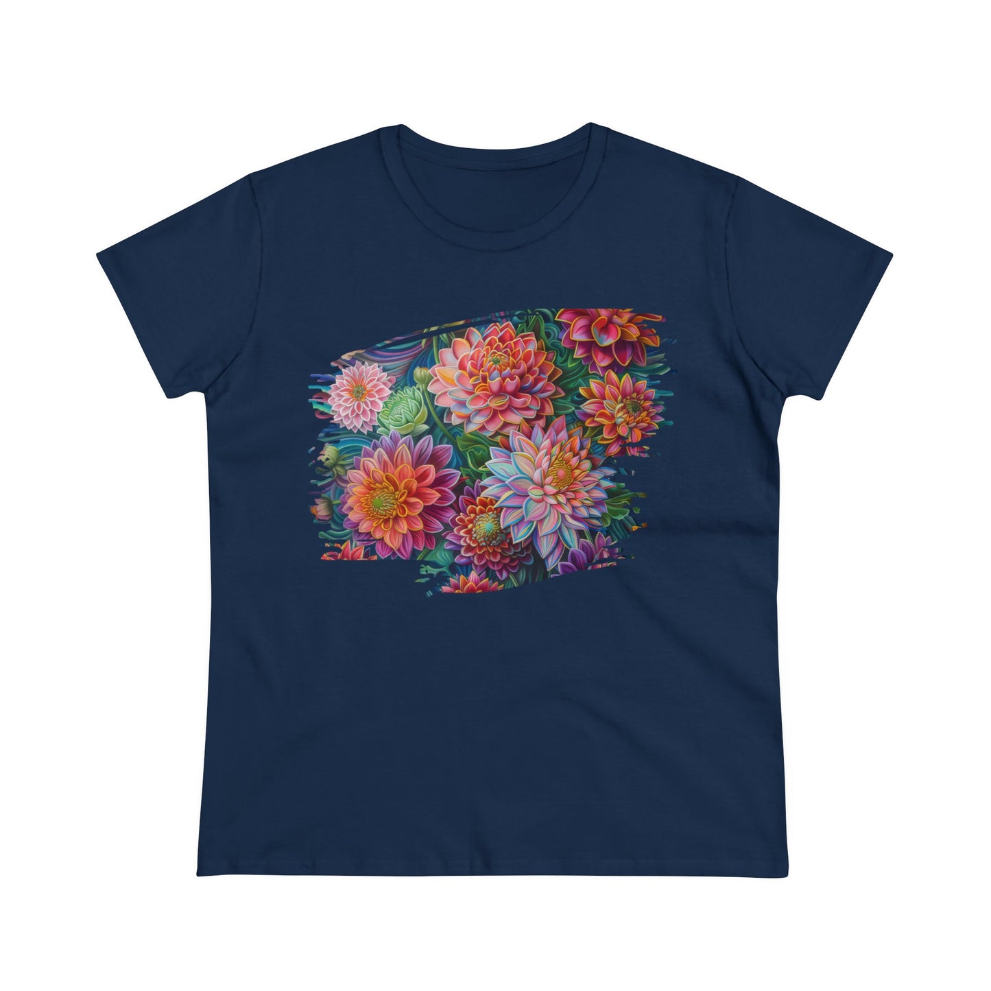 Pastel Flowers - Women's Midweight Cotton Tee