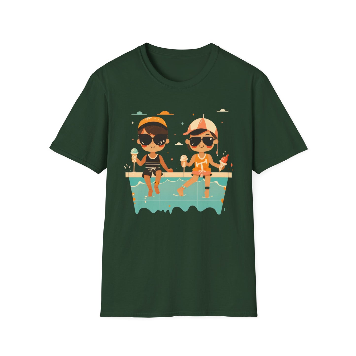 Poolside Ice Cream - Unisex Softstyle T-Shirt