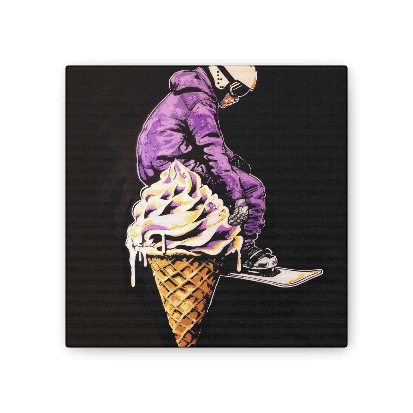 Snowboarder in Ice Cream - Canvas Stretched, 0.75"