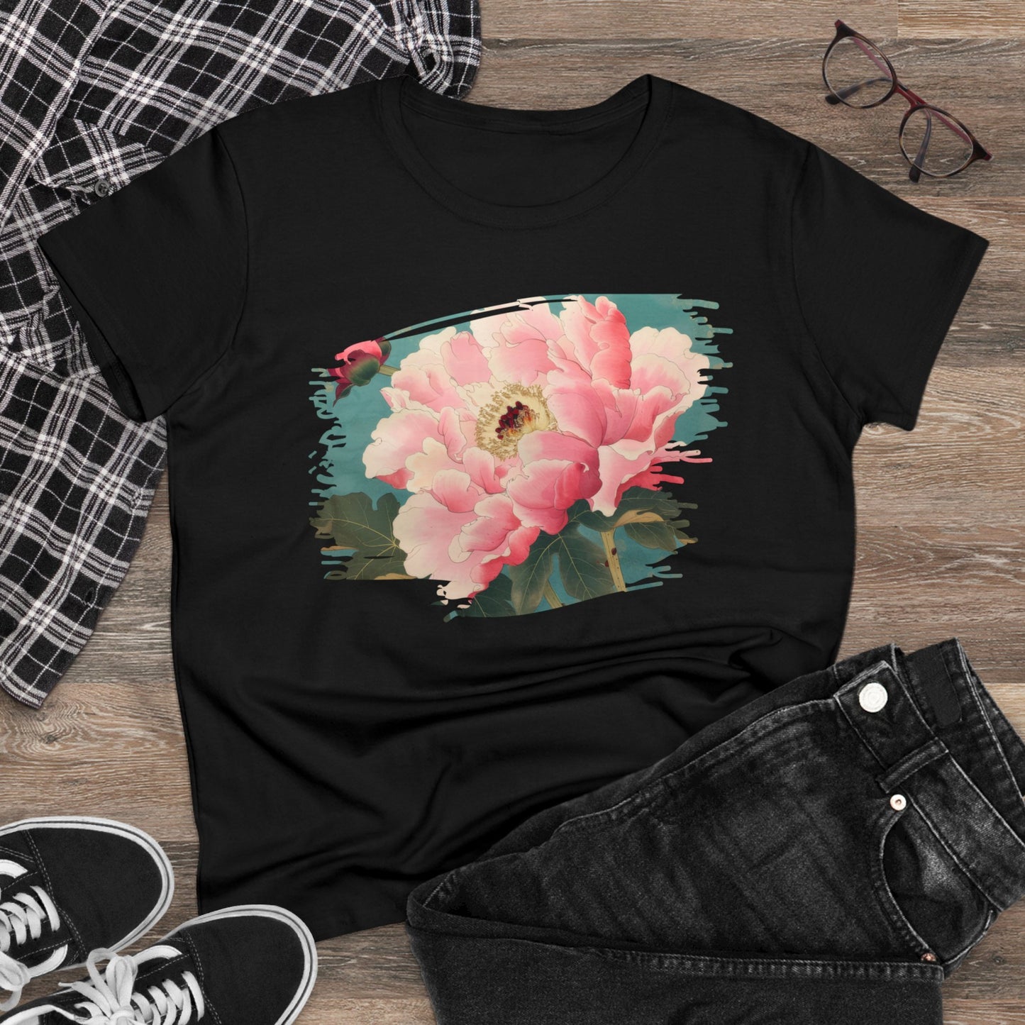 Peony - Flower - Women's Midweight Cotton Tee