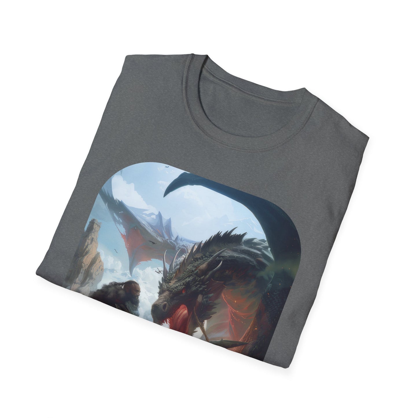 Fighter and Dragon - Unisex Softstyle T-Shirt