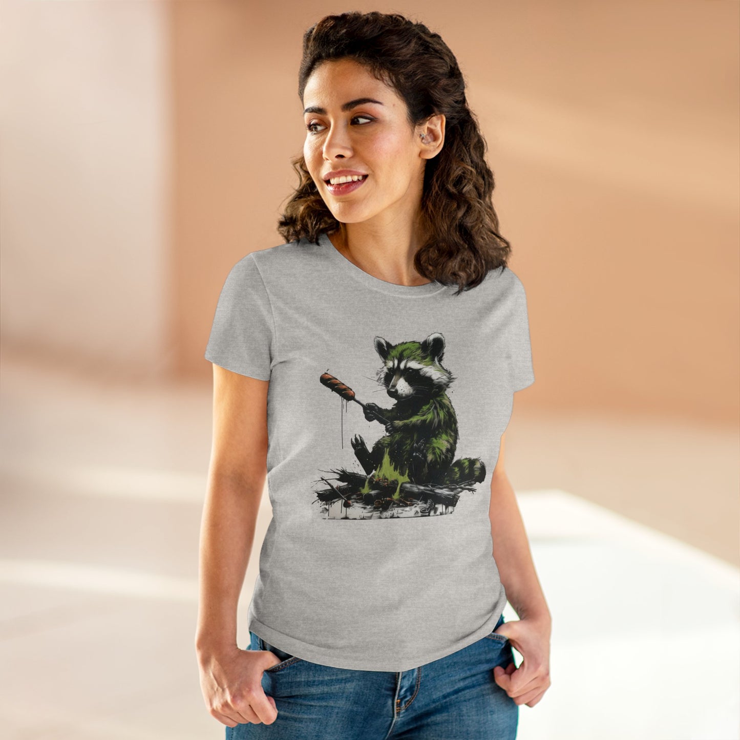 Raccoon Cookout - Women's Midweight Cotton Tee