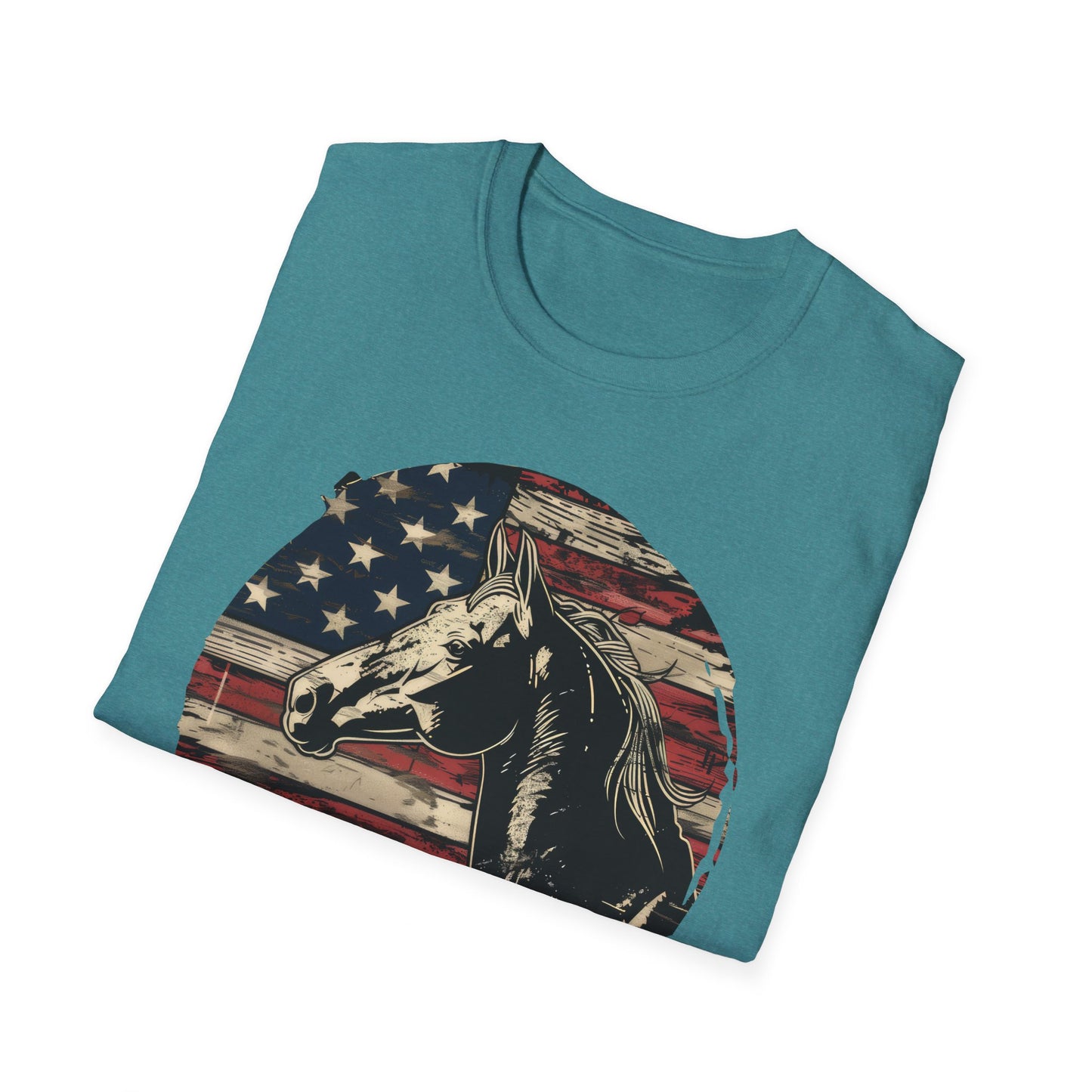 Horse and Flag - Unisex Softstyle T-Shirt