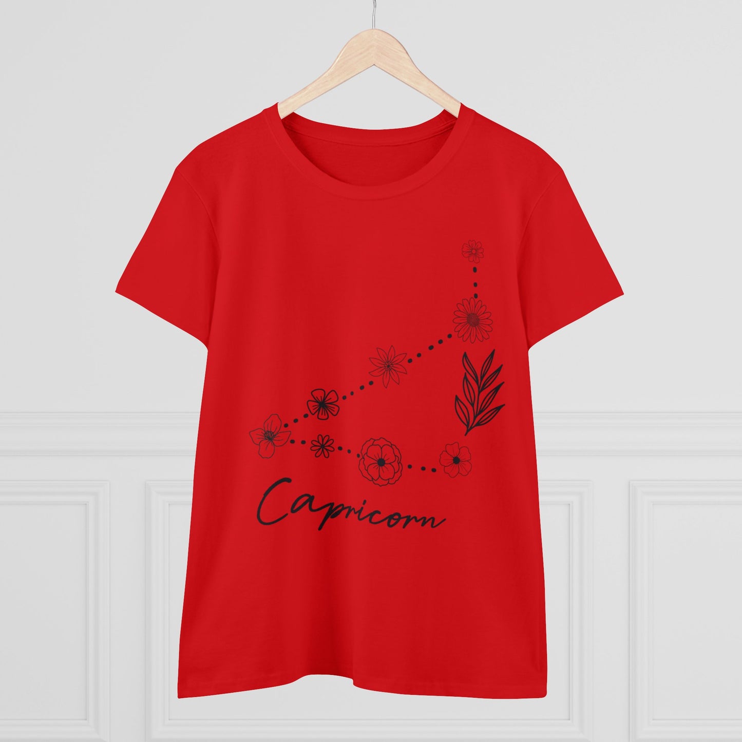 Flower Constellation - Capricorn - Astrology - Women's Midweight Cotton Tee