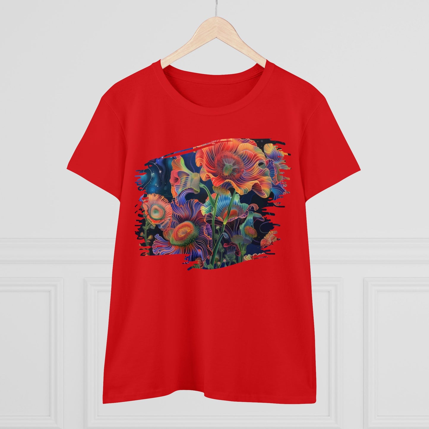 Pastel Flowers - Women's Midweight Cotton Tee