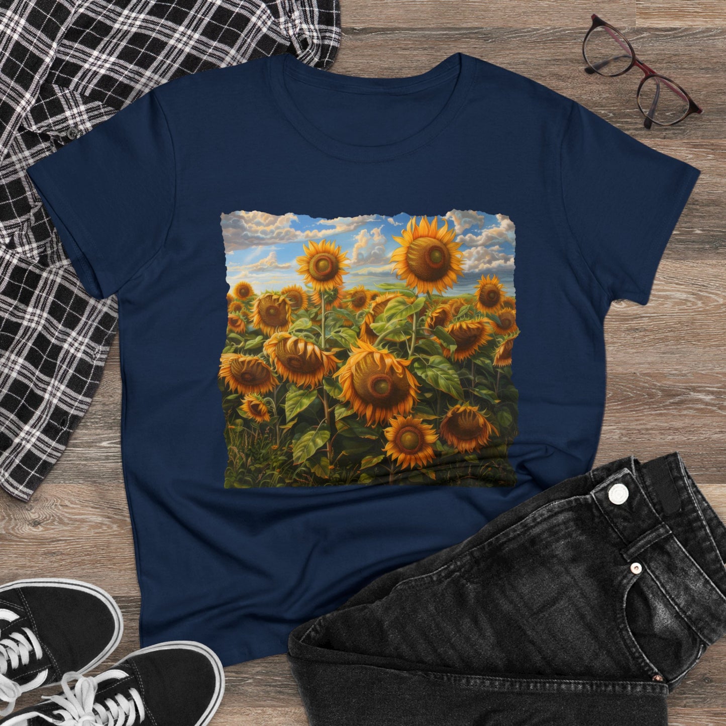 Sunflowers - Women's Midweight Cotton Tee