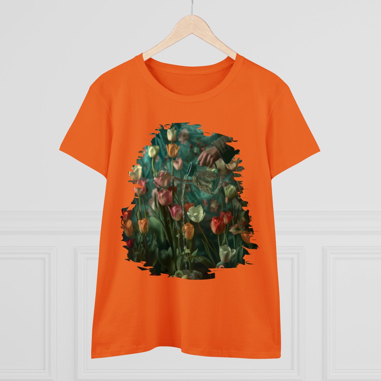 Watering Tulips - Women's Midweight Cotton Tee