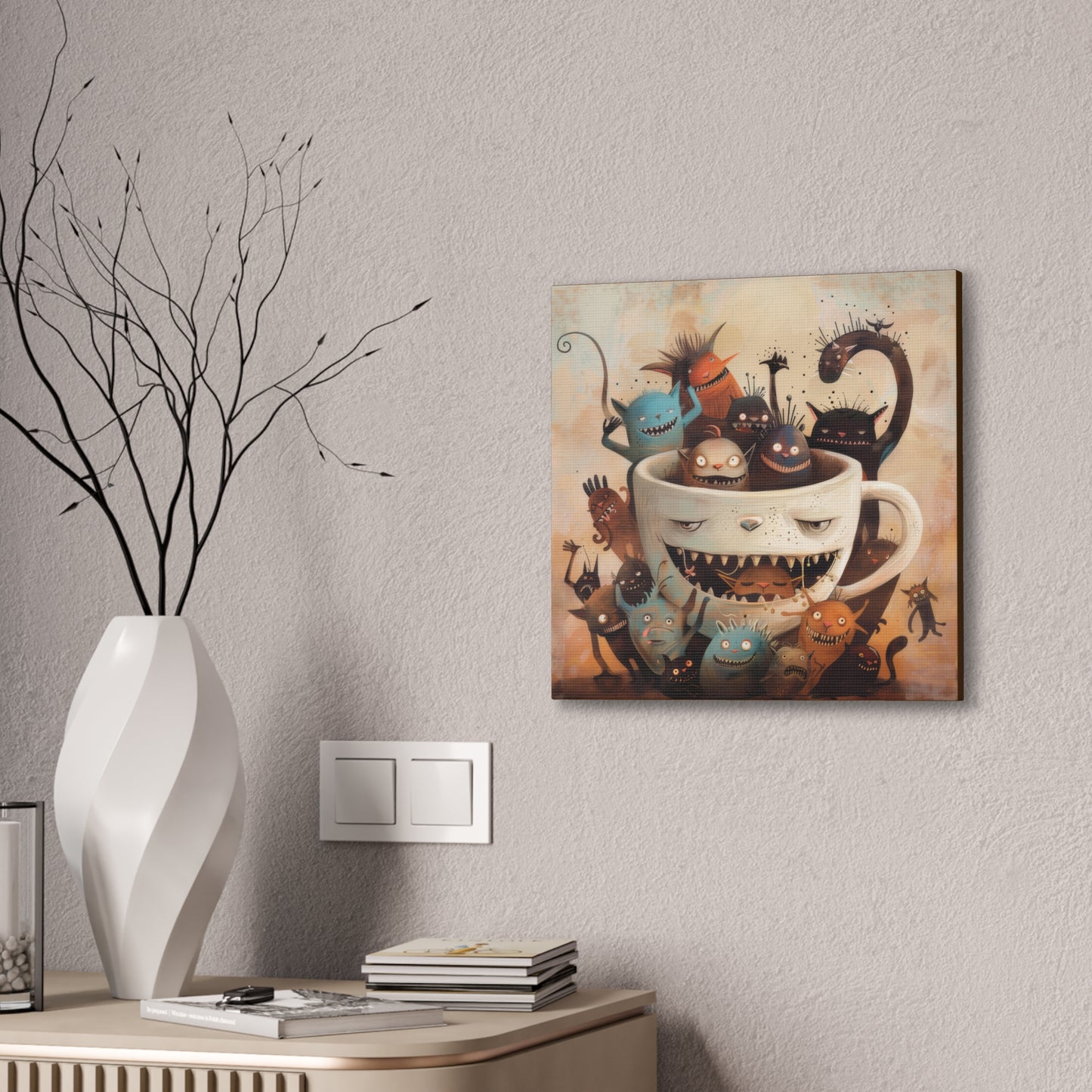 Coffee Monster - Canvas Stretched, 0.75"