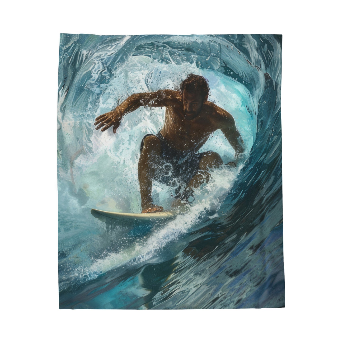 Surfing - Velveteen Plush Blanket