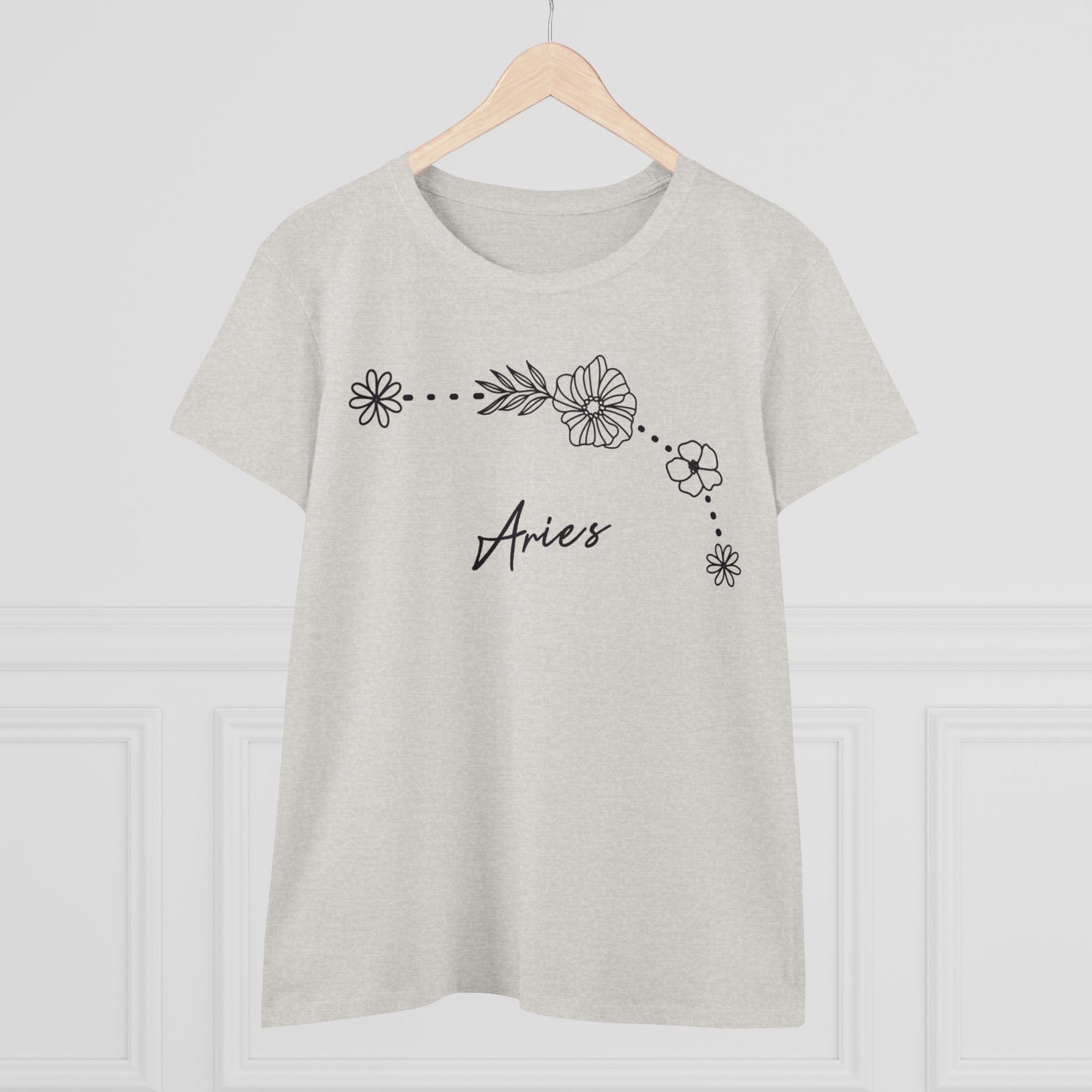 Flower Constellation - Aries - Astrology - Women's Midweight Cotton Tee