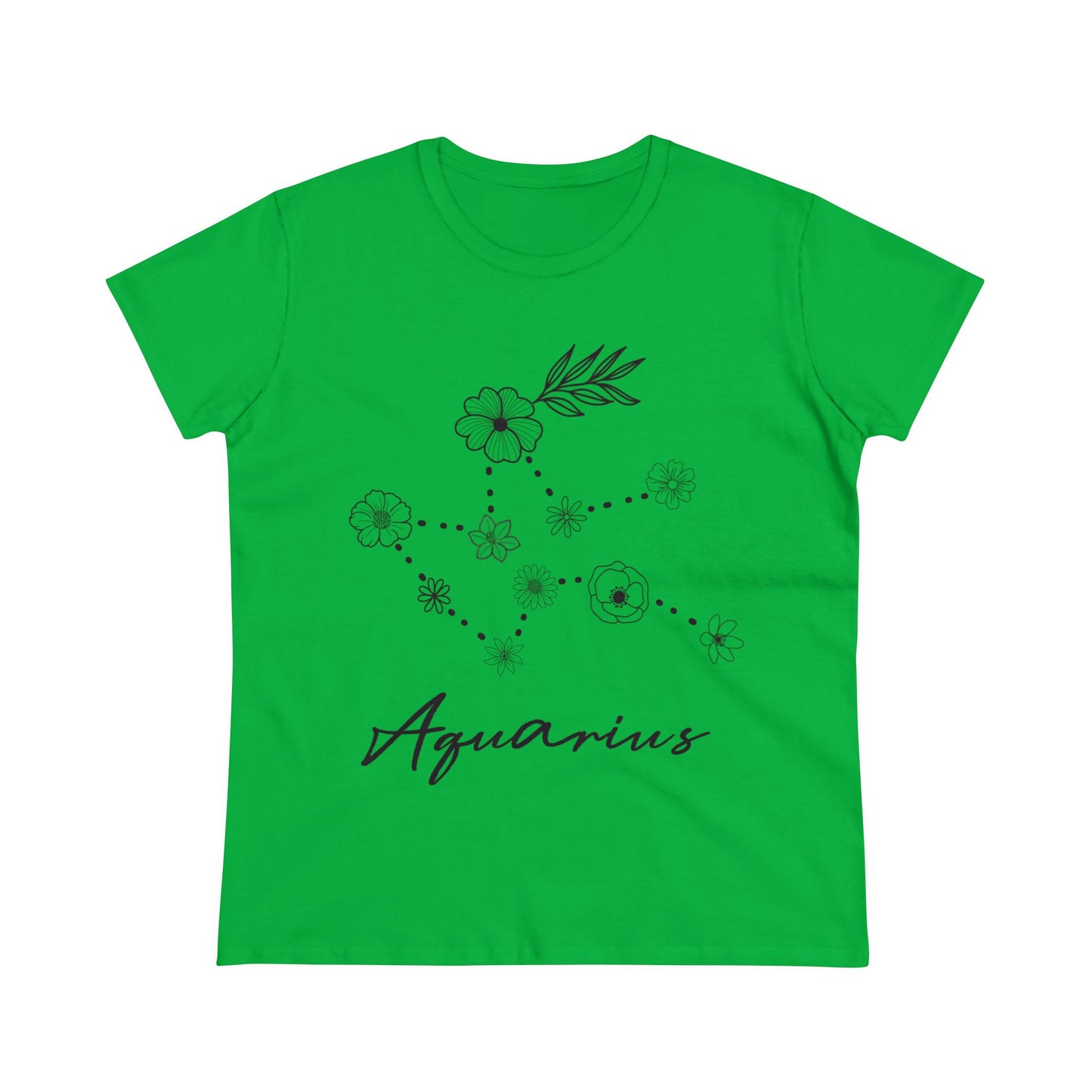 Flower Constellation - Aquarius - Astrology - Women's Midweight Cotton Tee