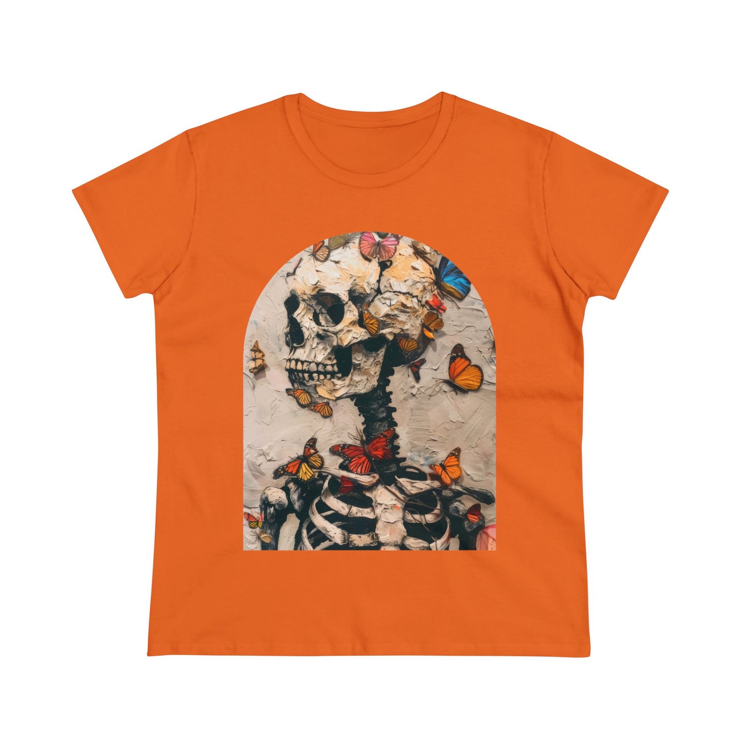 Skeleton and Butterflies - Women's Midweight Cotton Tee