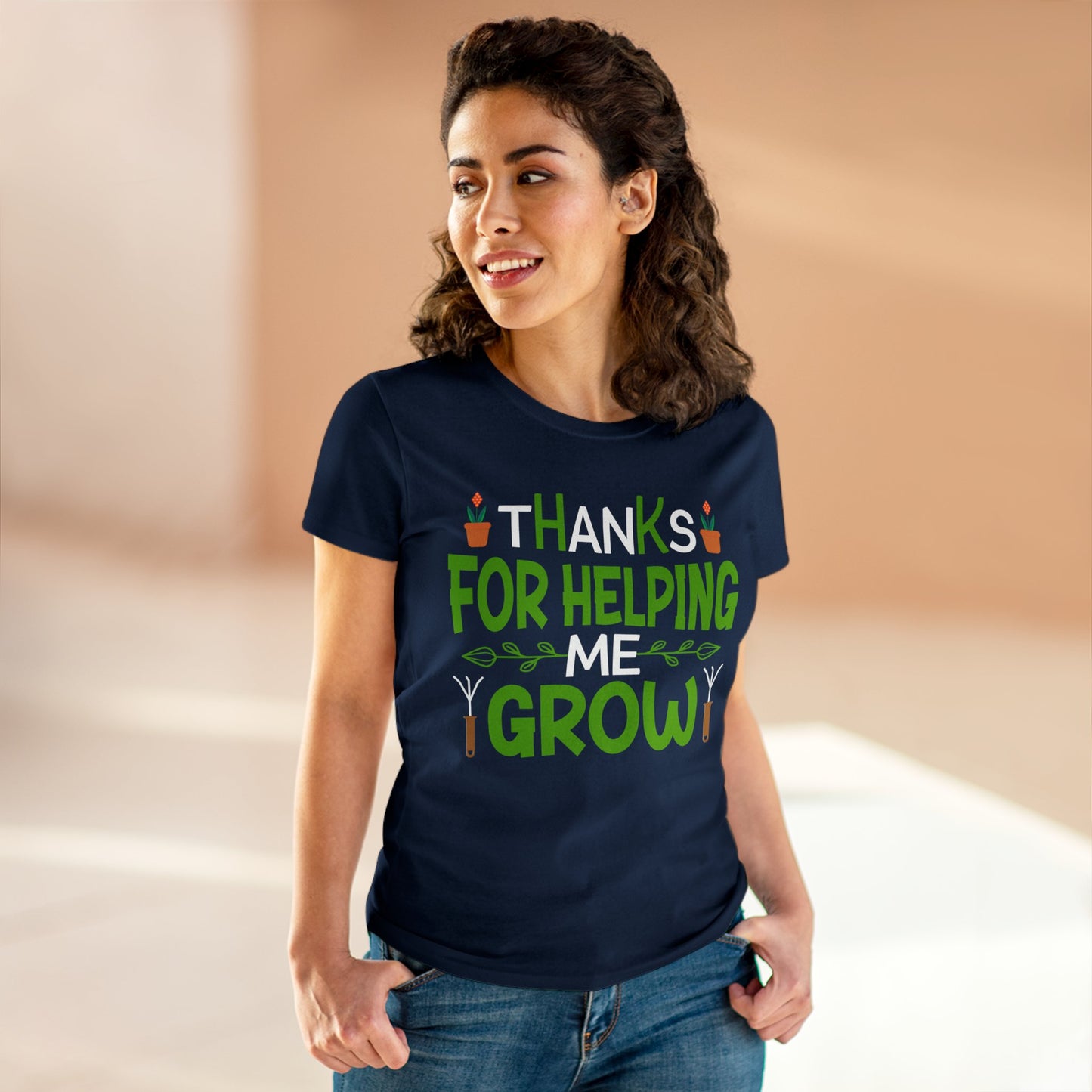 Thanks For Helping Me Grow - Gardening - Women's Midweight Cotton Tee