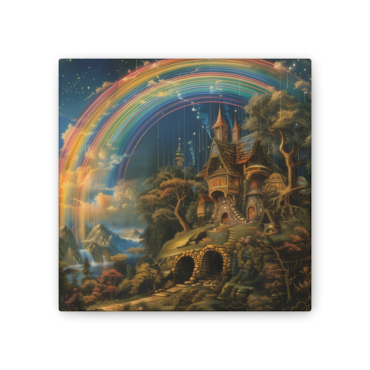 Rainbow Castle- Canvas Stretched, 0.75"