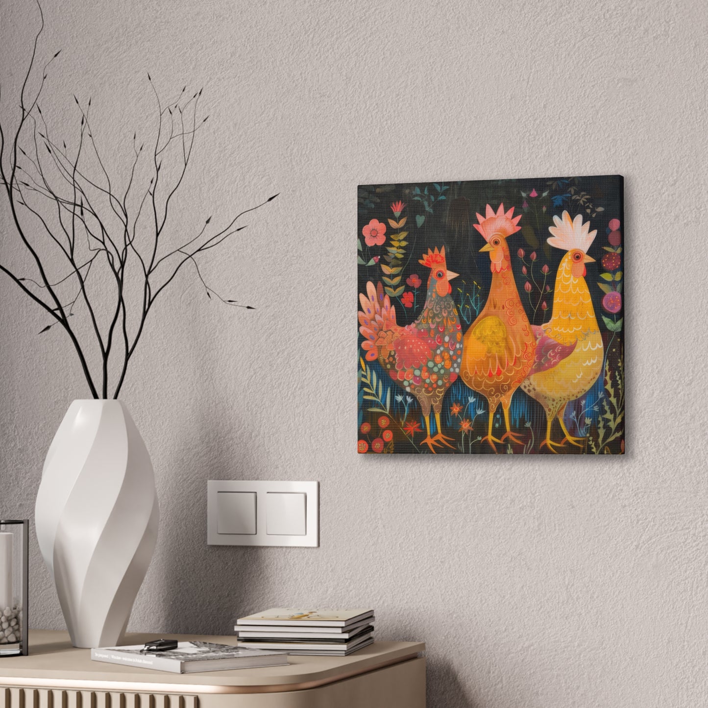 Chickens - Canvas Stretched, 0.75" - Canvas Stretched, 0.75"