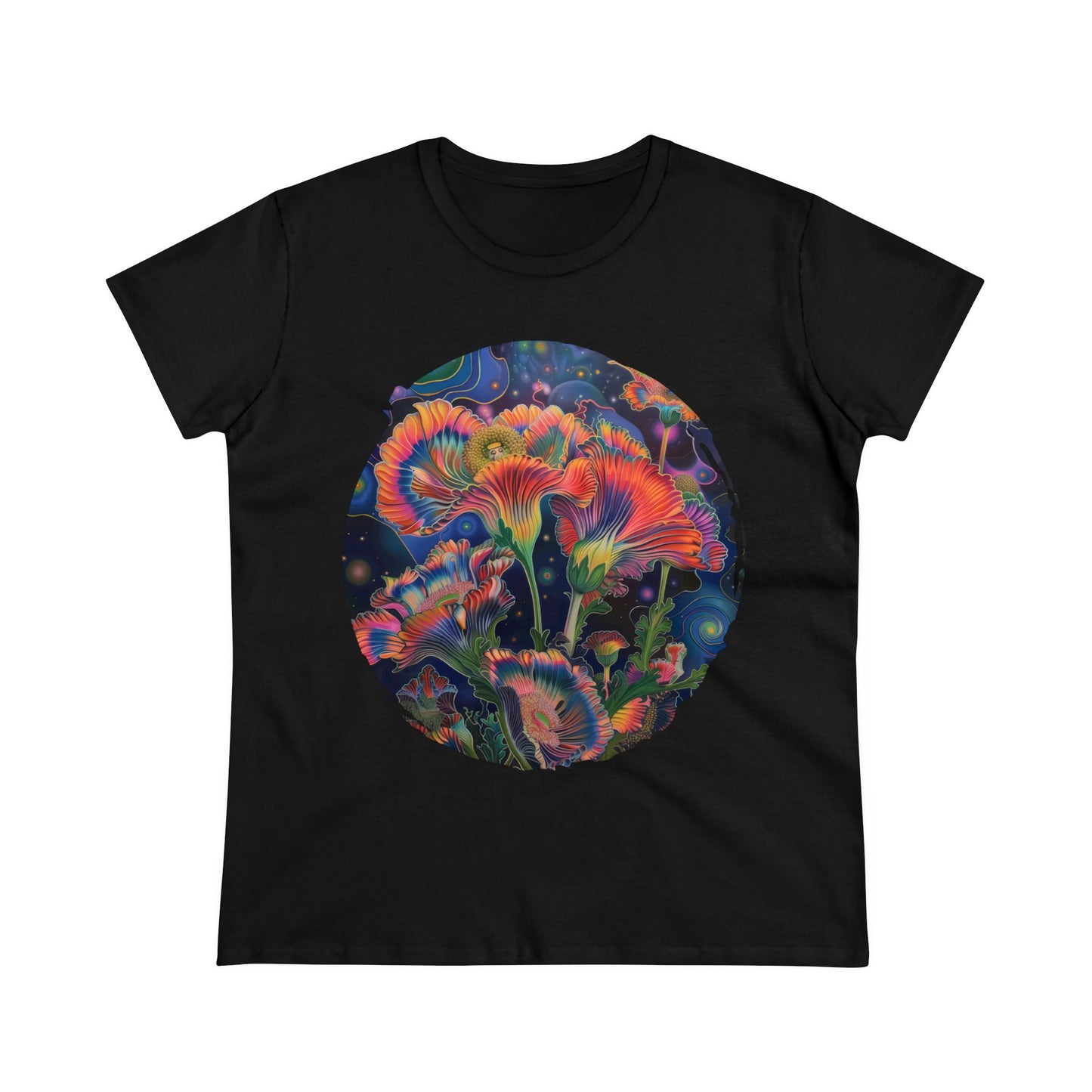 Pastel Flowers - Women's Midweight Cotton Tee