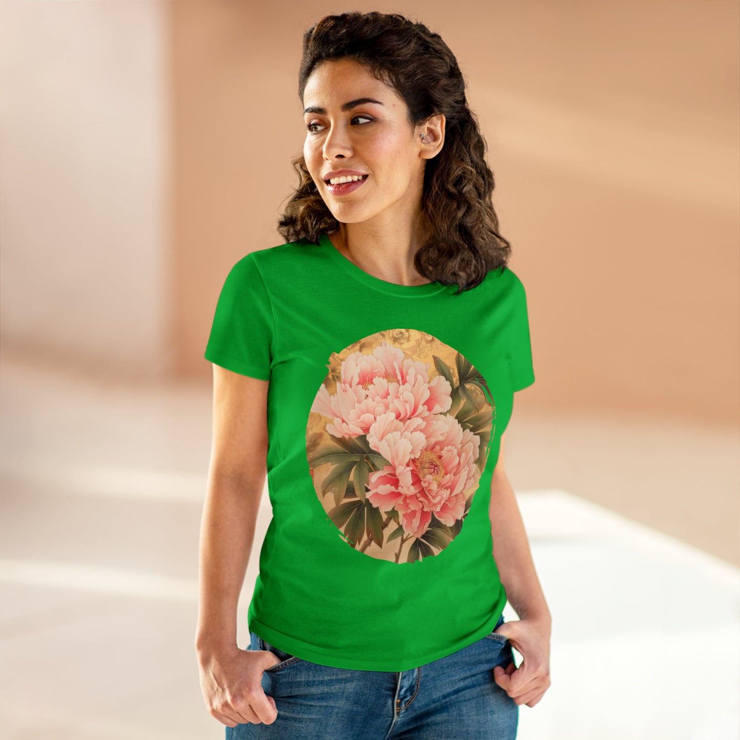 Peony - Flower - Women's Midweight Cotton Tee