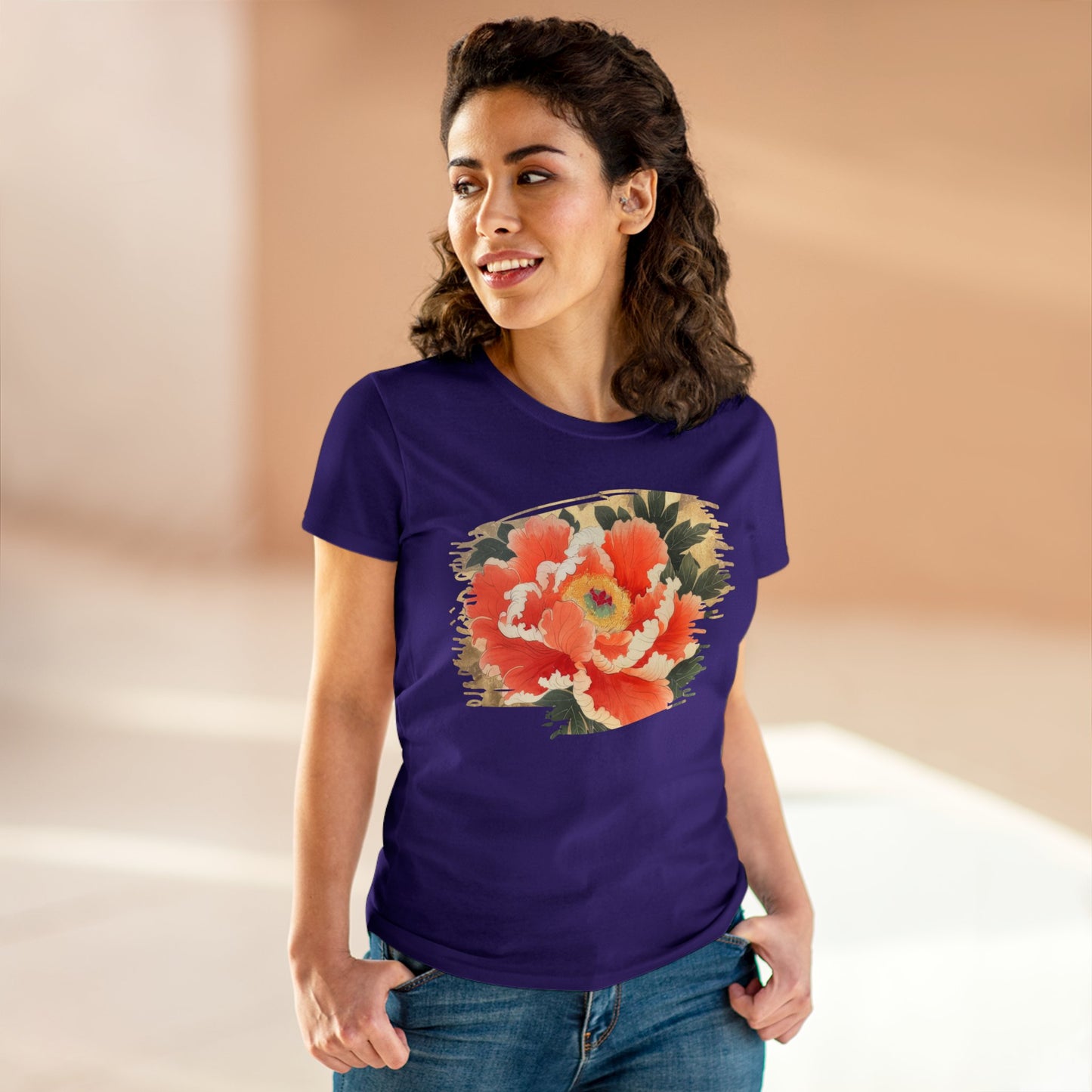 Peony - Flower - Women's Midweight Cotton Tee