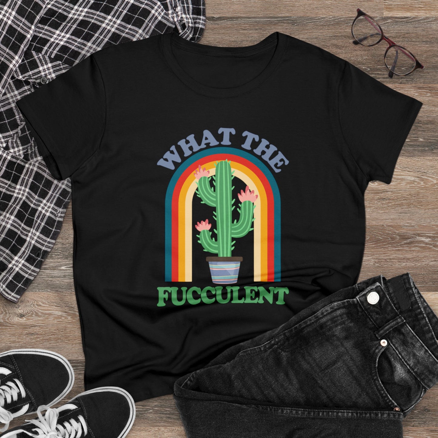 What the Fucculent - Gardening - Women's Midweight Cotton Tee