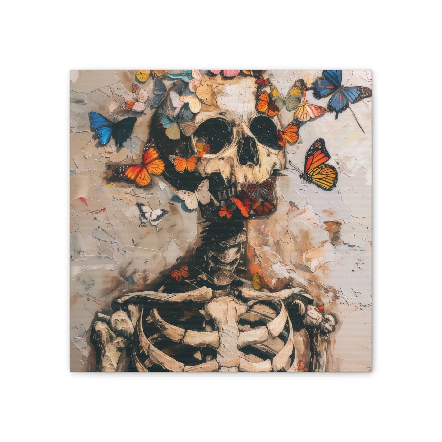 Skulls and Butterflies - Canvas Stretched, 0.75"