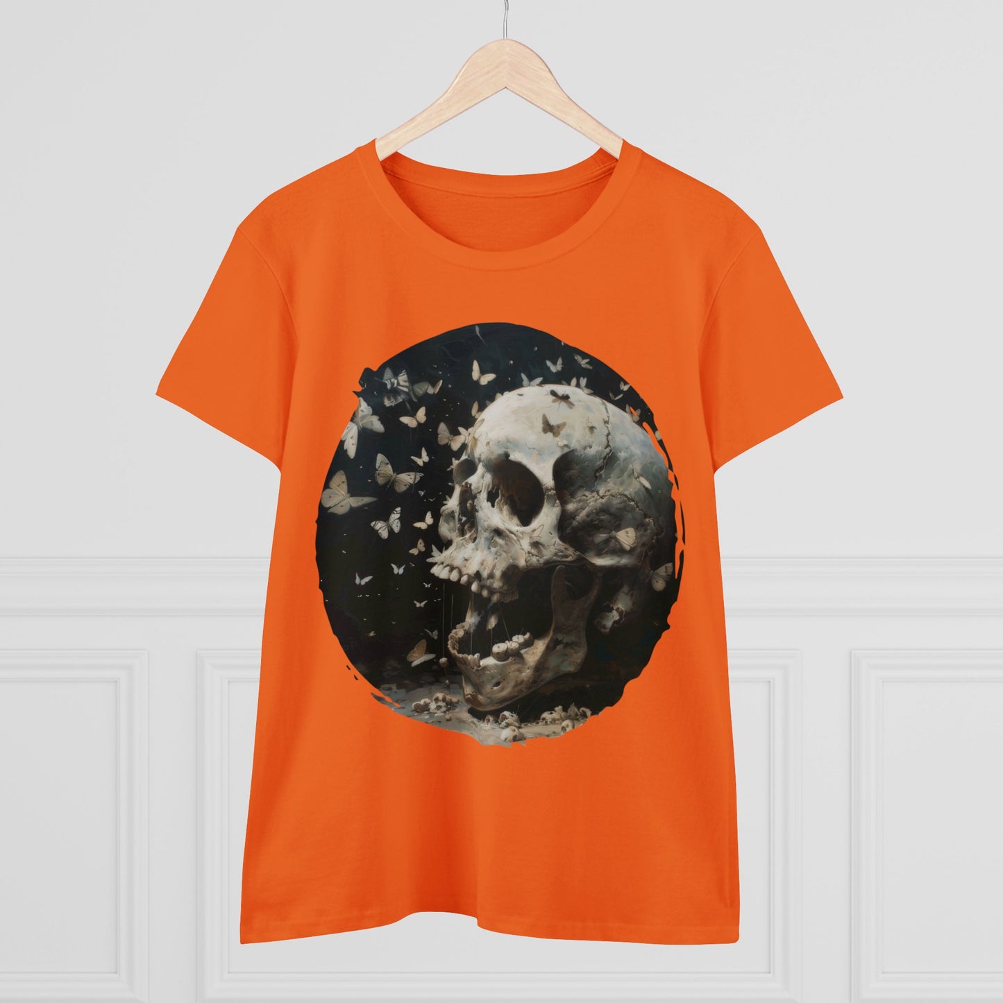 Skull and Butterflies - Women's Midweight Cotton Tee