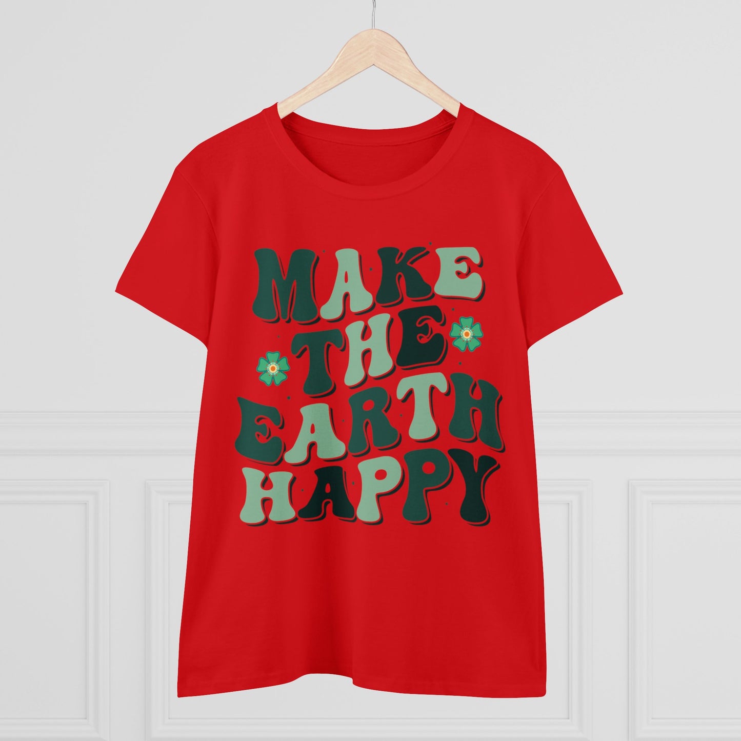 Make the Earth Happy - Gardening - Women's Midweight Cotton Tee